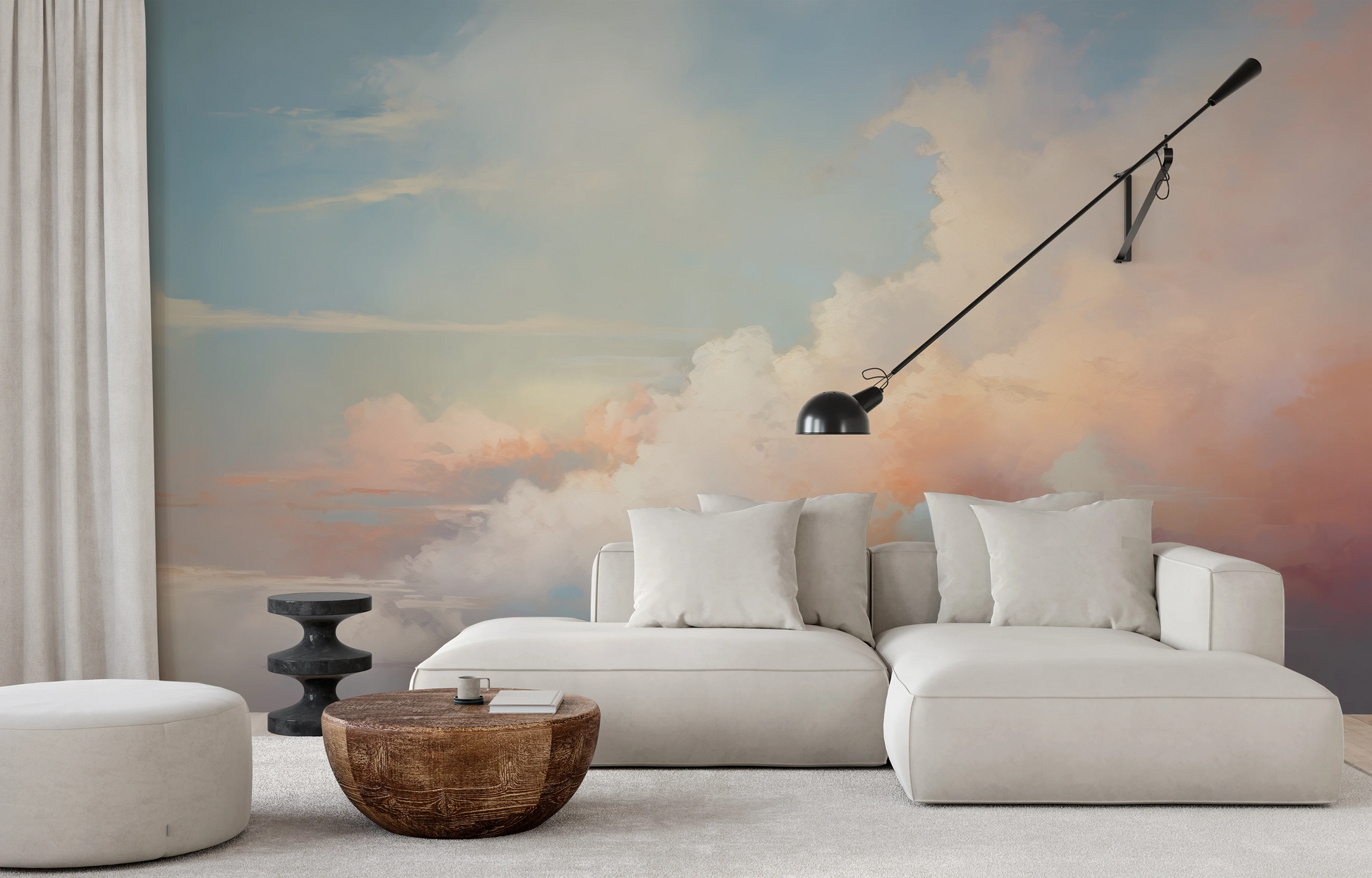 Wzór fototapety o nazwie Pastel Dream #2 pokazanej w kontekście pomieszczenia.