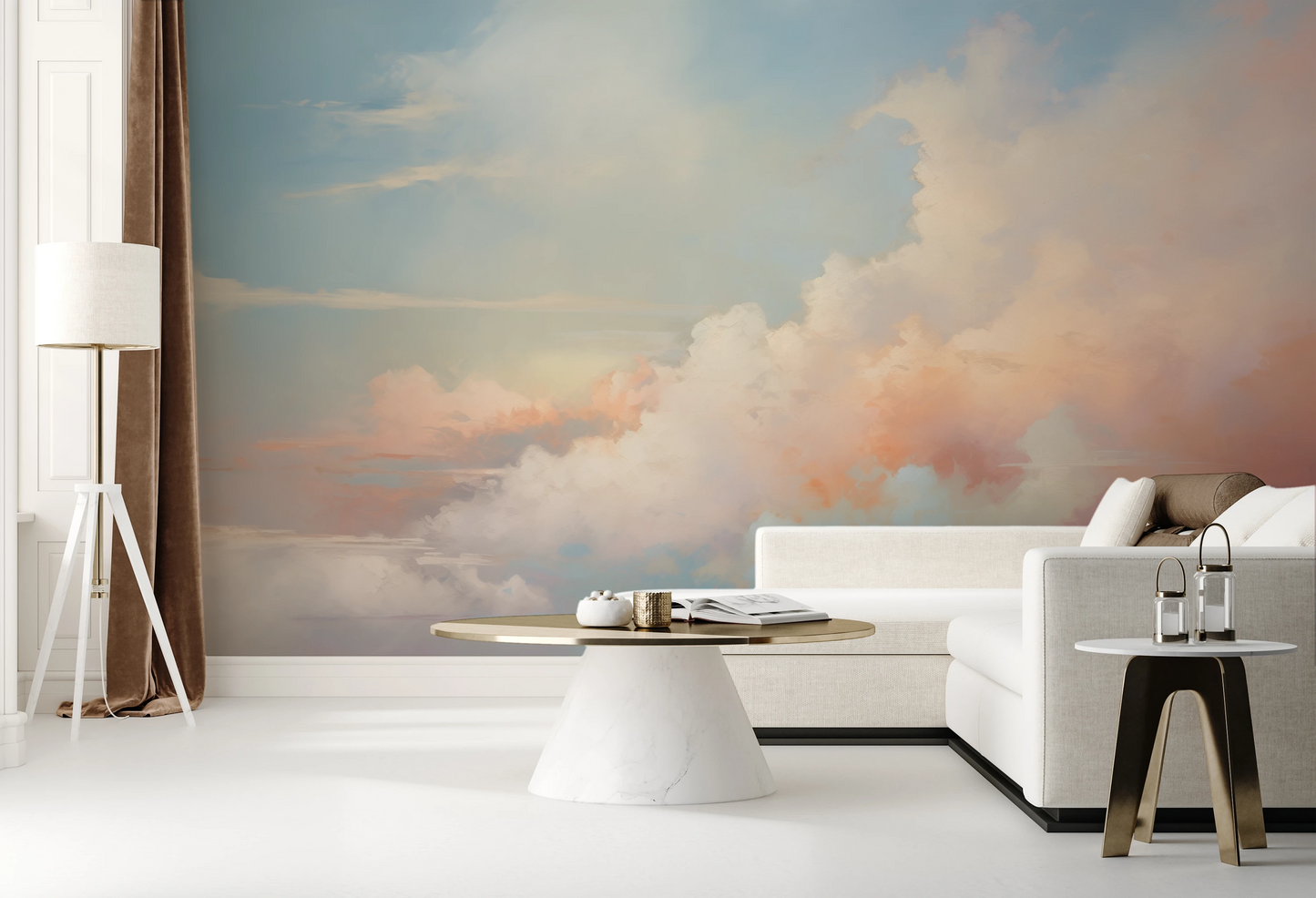 Wzór fototapety artystycznej o nazwie Pastel Dream #2 pokazanej w aranżacji wnętrza.