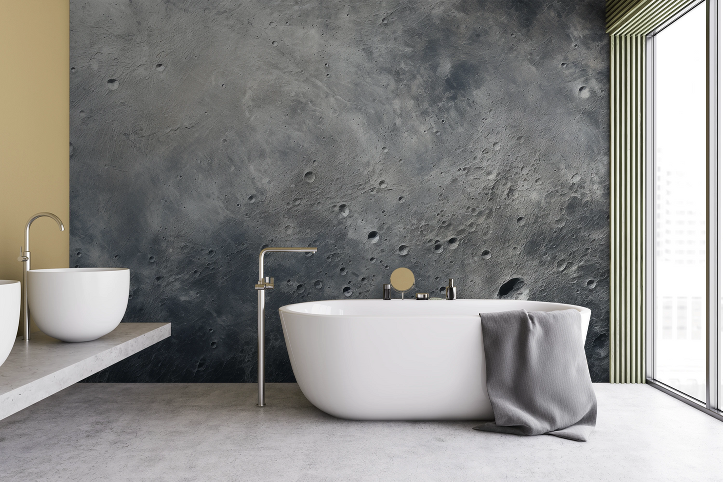 Fototapeta malowana o nazwie Moon's Mystery pokazana w aranżacji wnętrza.