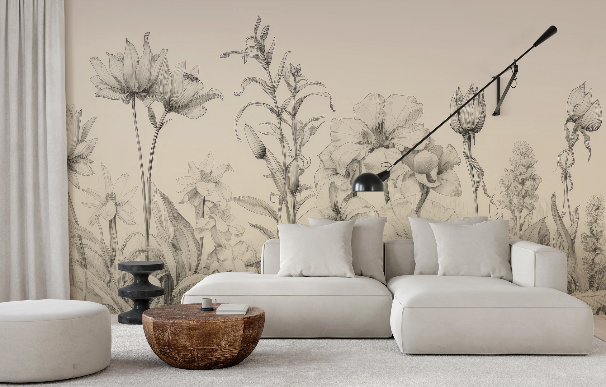 Fototapeta malowana o nazwie Verdant Dreams pokazana w aranżacji wnętrza.