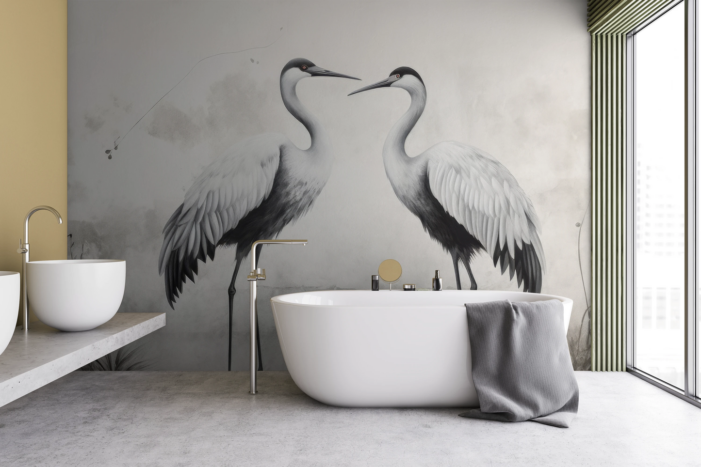 Wzór fototapety o nazwie Gentle Gaze pokazanej w kontekście pomieszczenia.