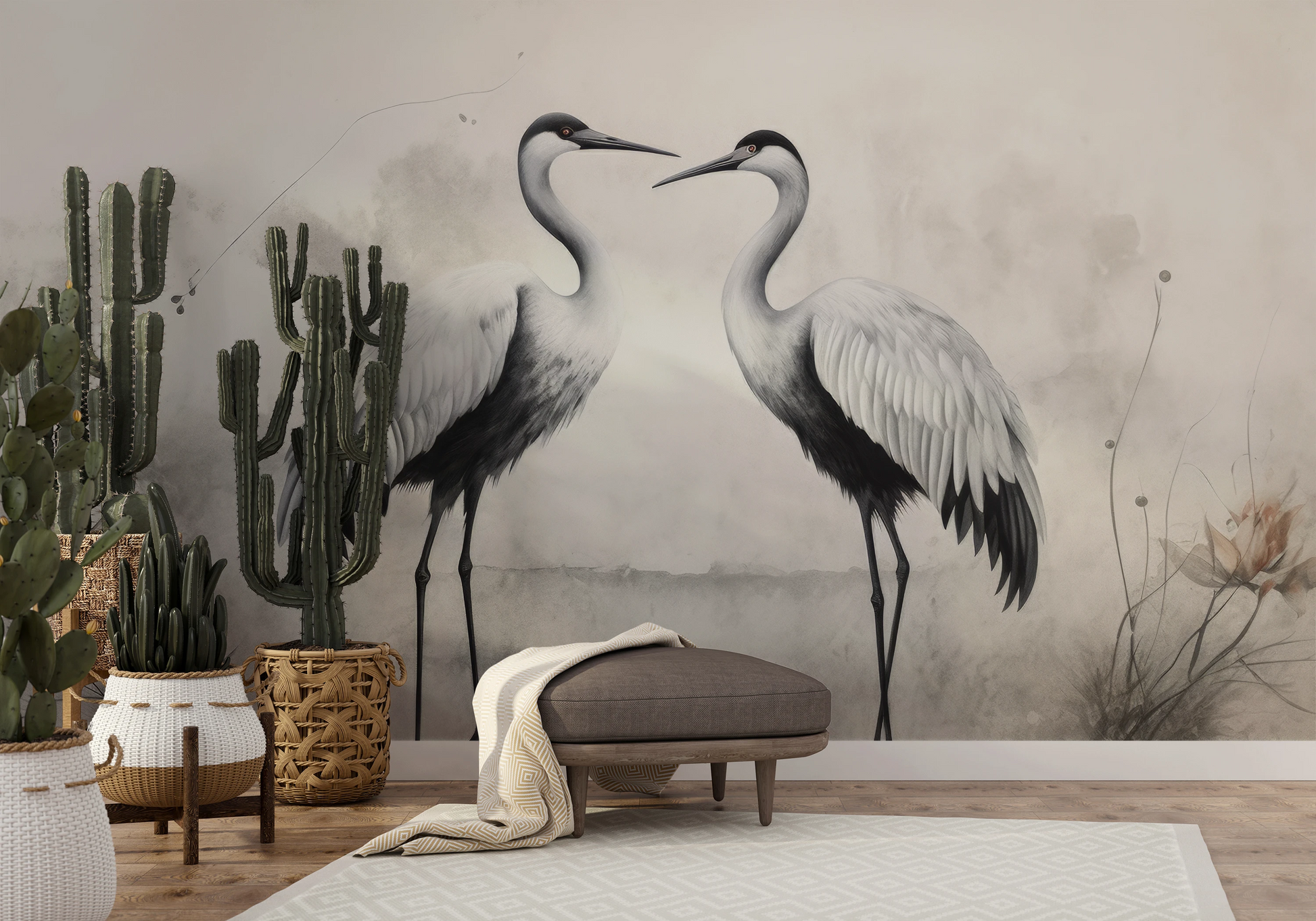 Fototapeta malowana o nazwie Gentle Gaze pokazana w aranżacji wnętrza.