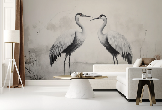 Wzór fototapety artystycznej o nazwie Gentle Gaze pokazanej w aranżacji wnętrza.