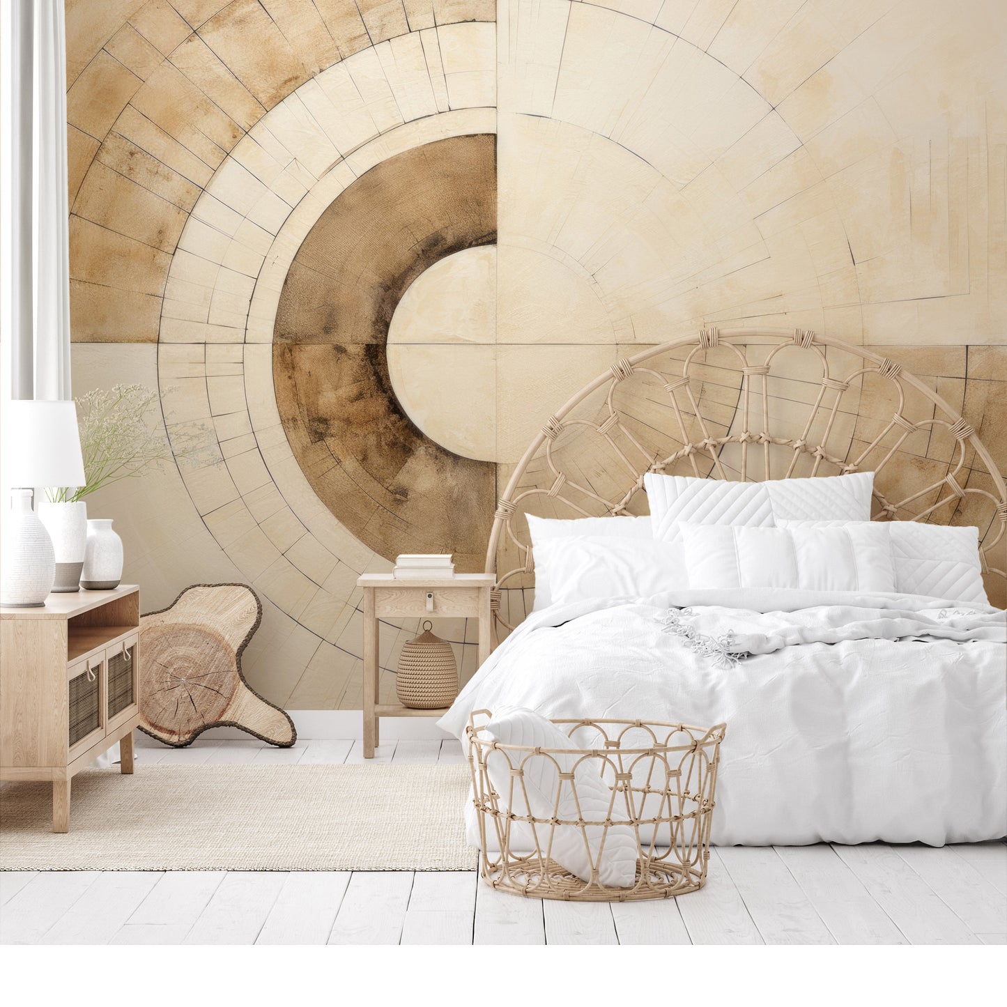 Fototapeta o nazwie SEPIA GEOMETRIC AURORA użyta w aranzacji wnętrza.