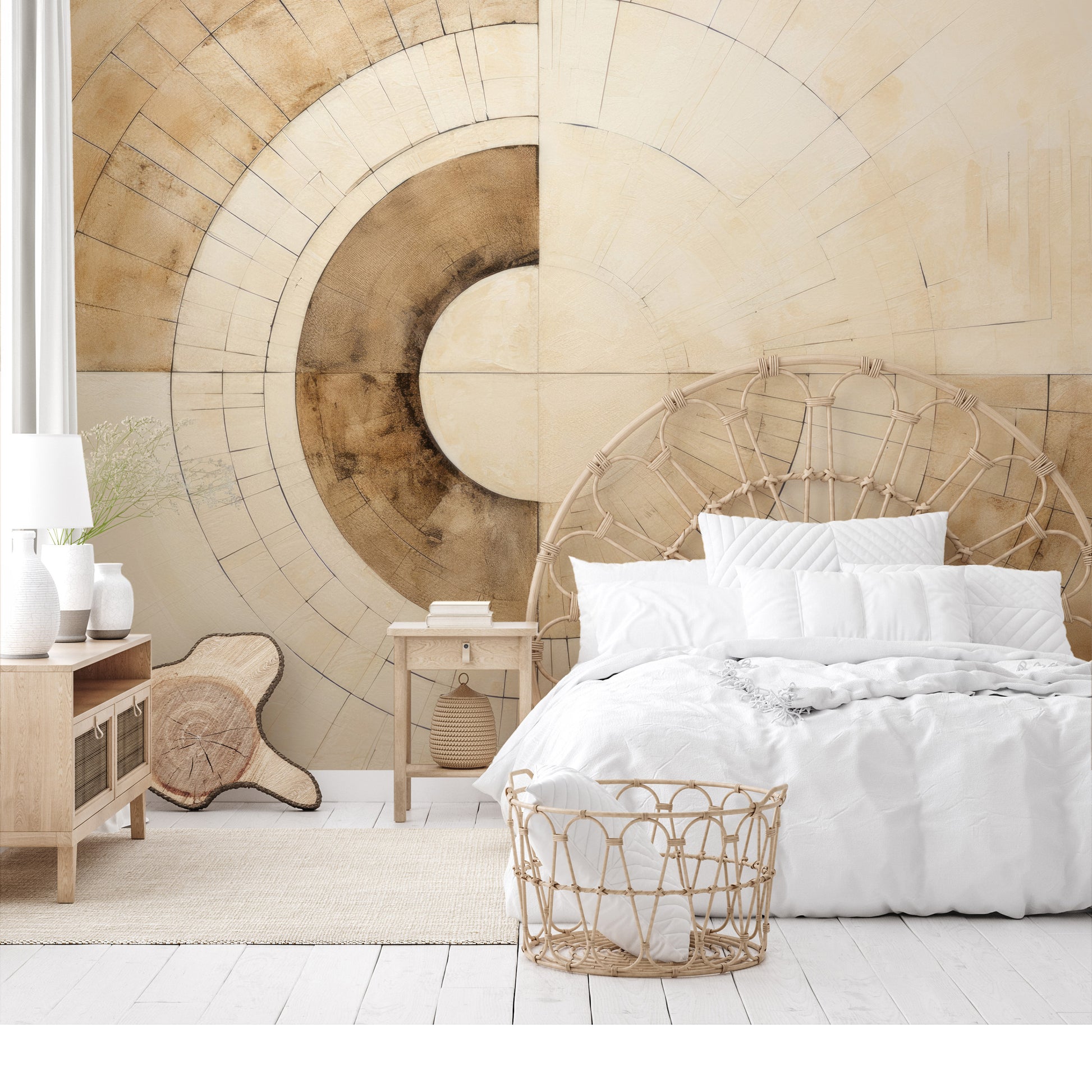 Fototapeta o nazwie SEPIA GEOMETRIC AURORA użyta w aranzacji wnętrza.