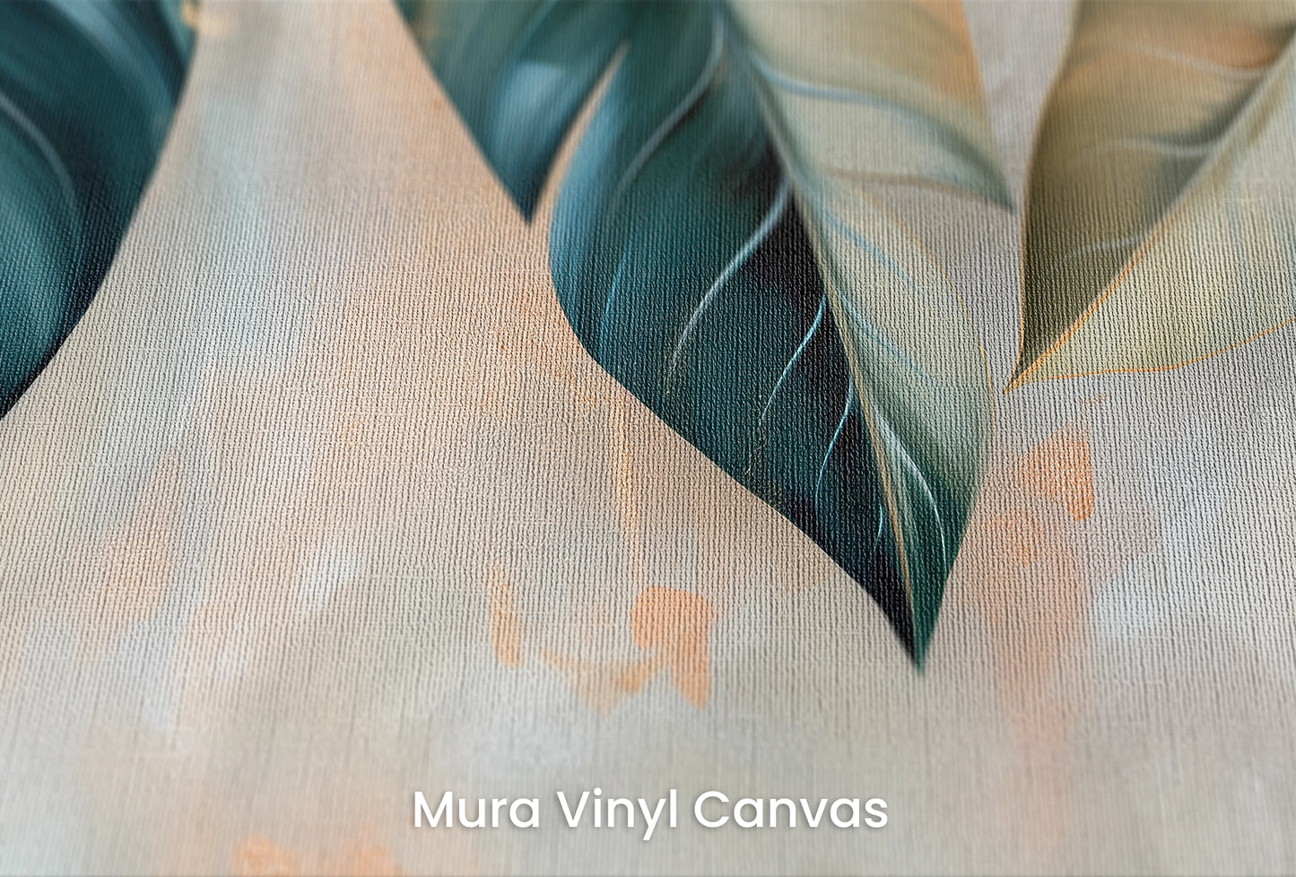 Zbliżenie na artystyczną fototapetę o nazwie Mystic Frost na podłożu Mura Vinyl Canvas - faktura naturalnego płótna.