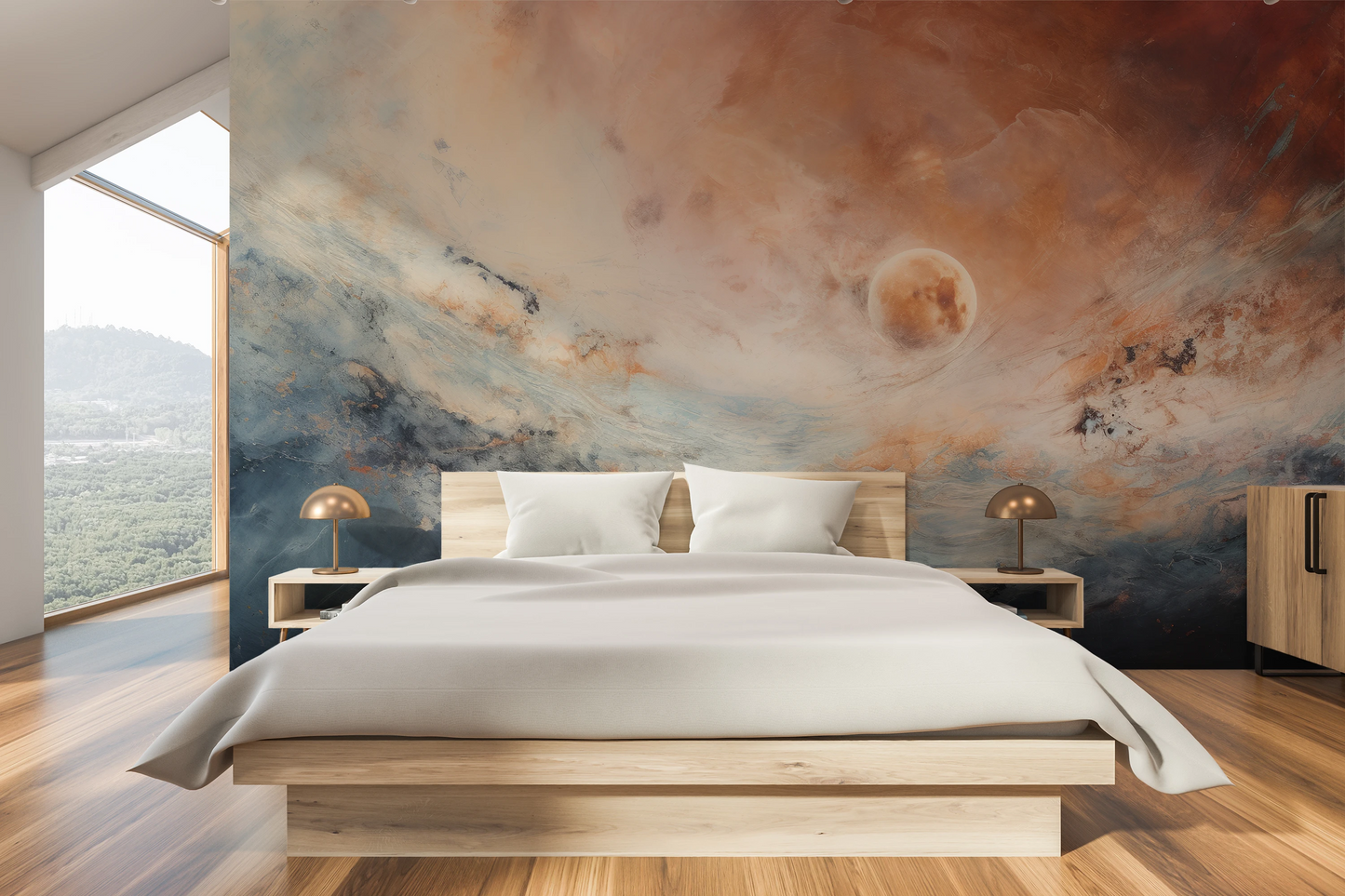 Wzór fototapety o nazwie Mars' Horizon #2 pokazanej w kontekście pomieszczenia.
