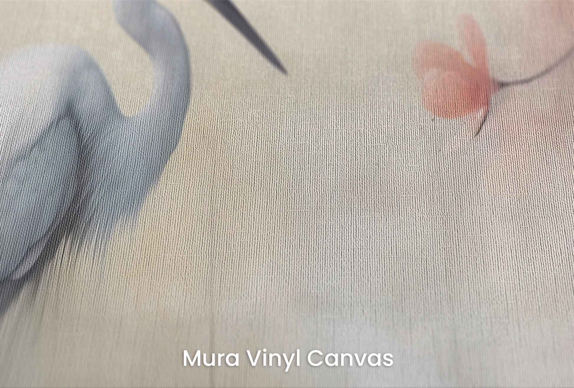 Zbliżenie na artystyczną fototapetę o nazwie Heron Elegance na podłożu Mura Vinyl Canvas - faktura naturalnego płótna.