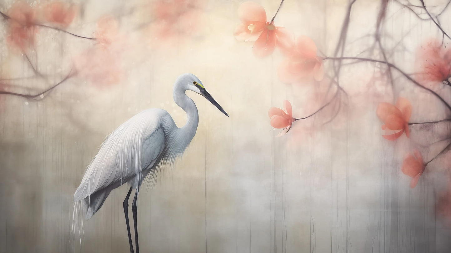 Prezentacja całego wzoru fototapety o nazwie Heron Elegance
