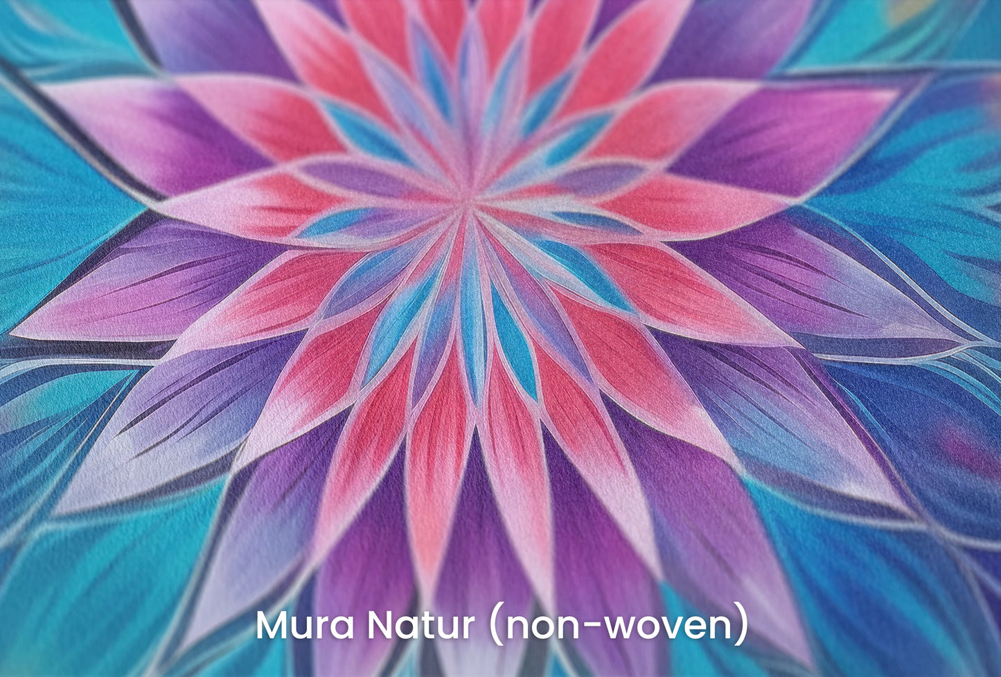 Zbliżenie na artystyczną fototapetę o nazwie Sapphire Harmony na podłożu Mura Natur (non-woven) - naturalne i ekologiczne podłoże.