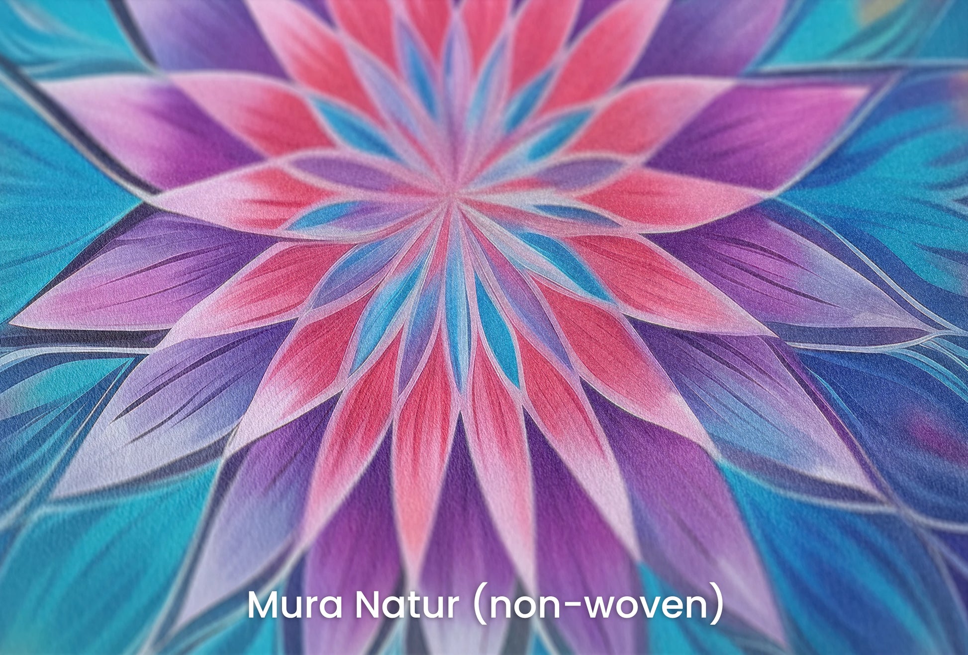 Zbliżenie na artystyczną fototapetę o nazwie Sapphire Harmony na podłożu Mura Natur (non-woven) - naturalne i ekologiczne podłoże.