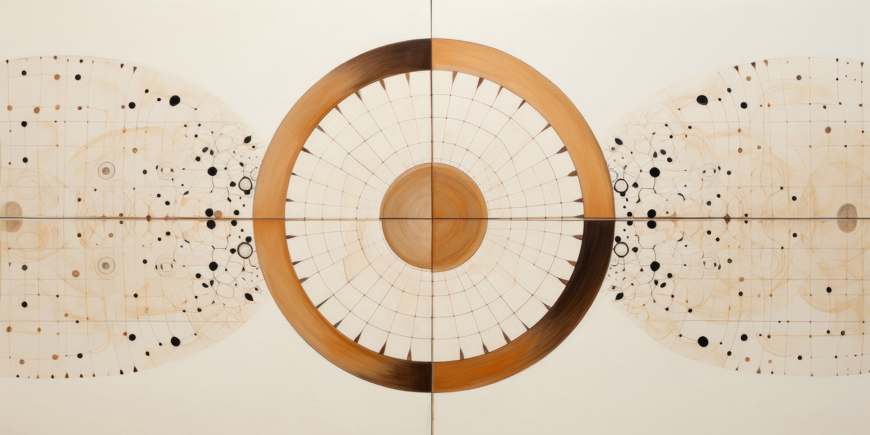 Podgląd wzoru: Prezentacja całego wzoru fototapety o nazwie ORBITAL HARMONY IN WOODEN HUES