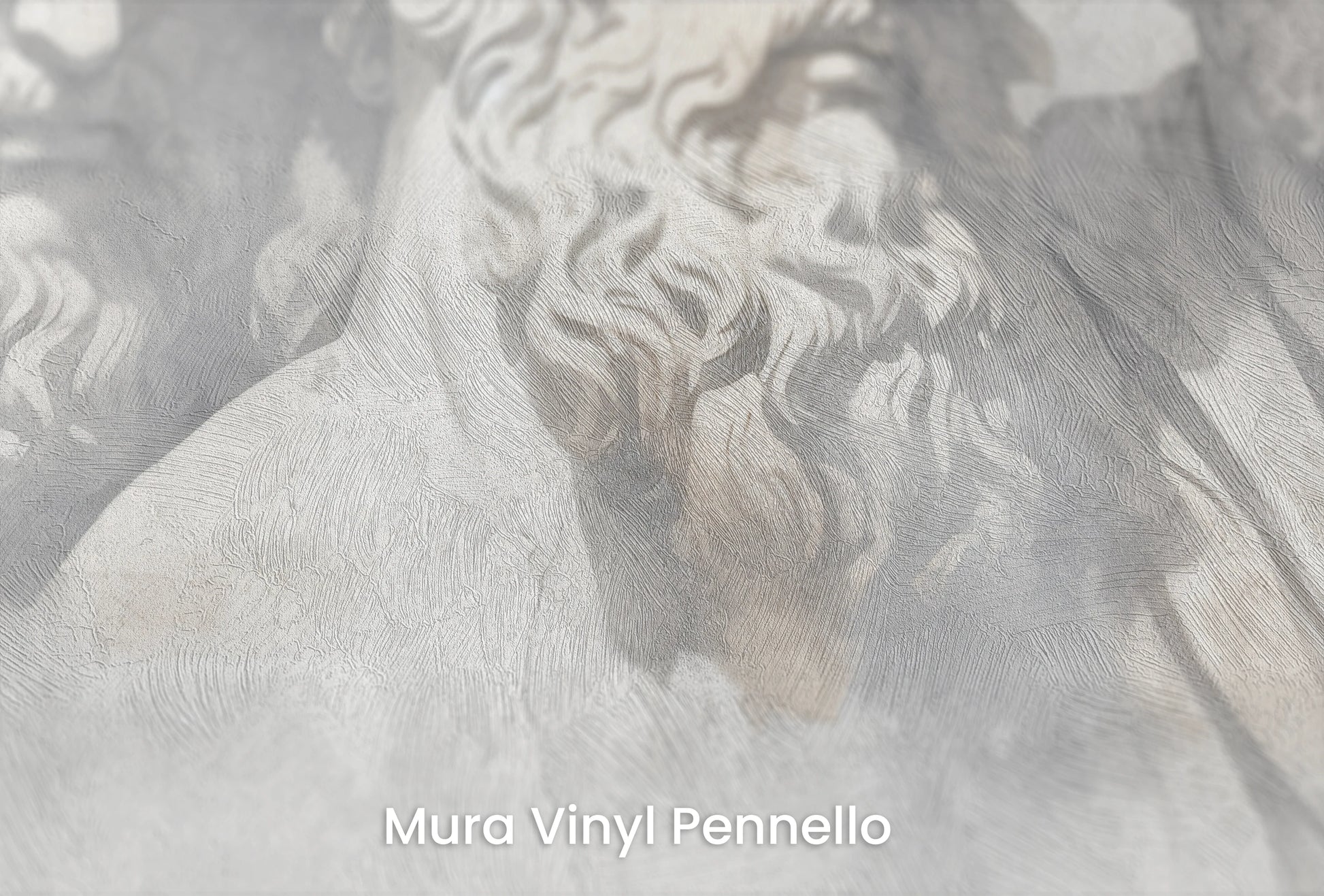 Zbliżenie na artystyczną fototapetę o nazwie Wisdom in the Shadows na podłożu Mura Vinyl Pennello - faktura pociągnięć pędzla malarskiego.