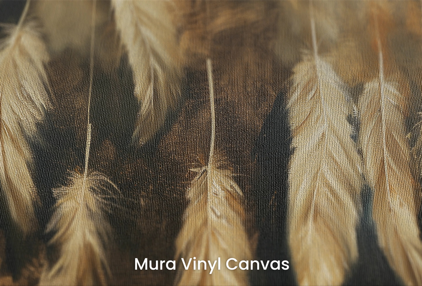 Zbliżenie na artystyczną fototapetę o nazwie Golden Essence na podłożu Mura Vinyl Canvas - faktura naturalnego płótna.