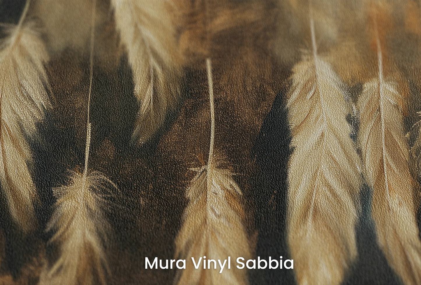 Zbliżenie na artystyczną fototapetę o nazwie Golden Essence na podłożu Mura Vinyl Sabbia struktura grubego ziarna piasku.