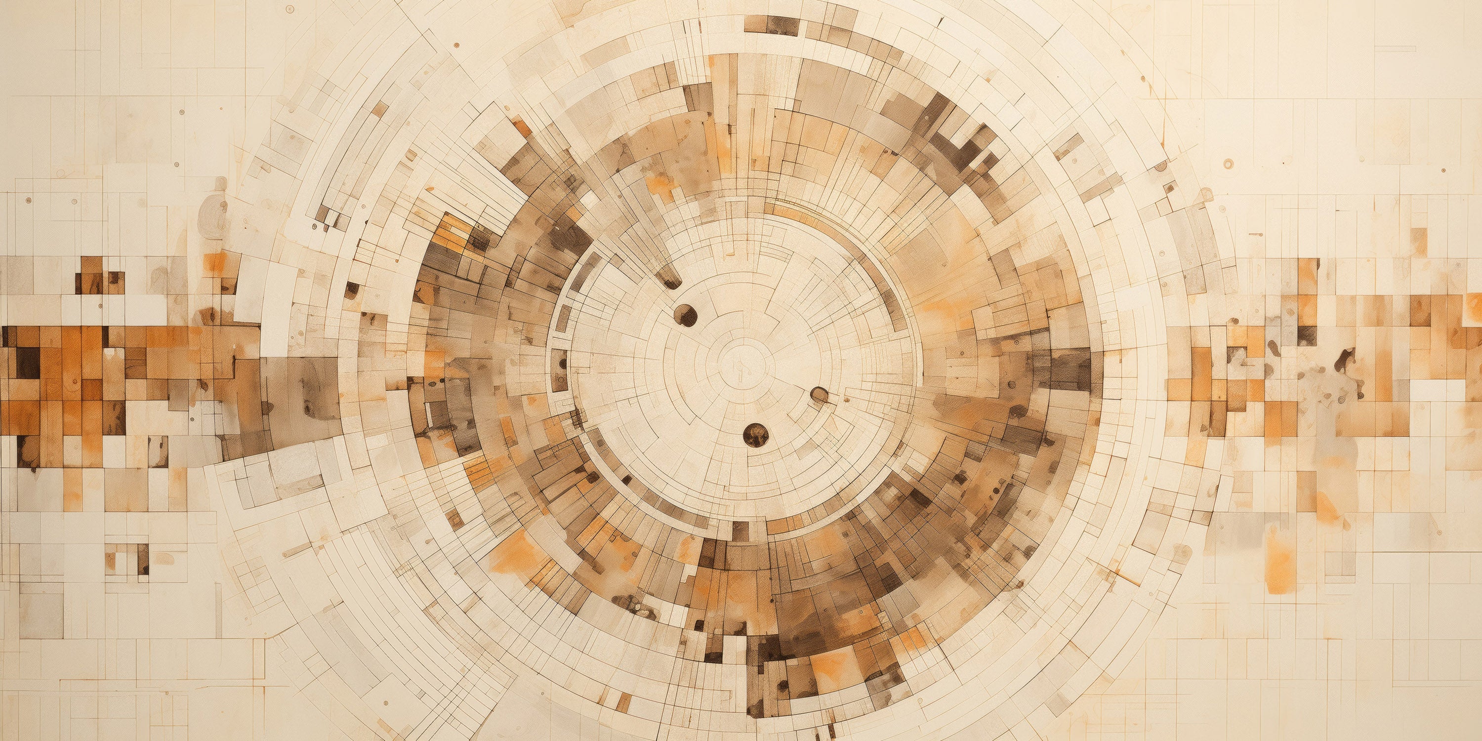 Pattern preview: Prezentacja całego wzoru fototapety o nazwie PIXELATED VORTEX IN EARTHEN TONES