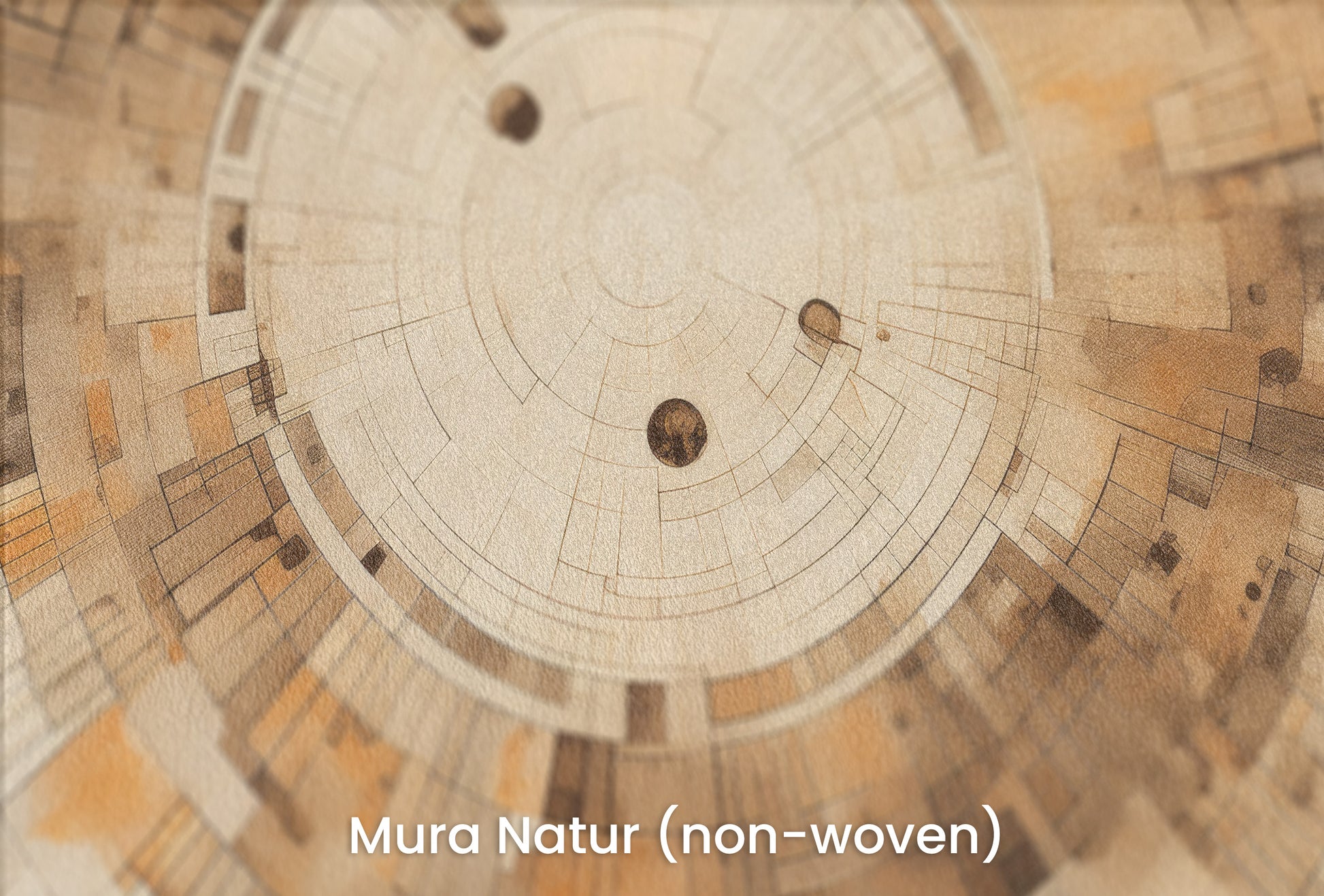 Zbliżenie na artystyczną fototapetę o nazwie PIXELATED VORTEX IN EARTHEN TONES na podłożu Mura Natur (non-woven) - naturalne i ekologiczne podłoże.