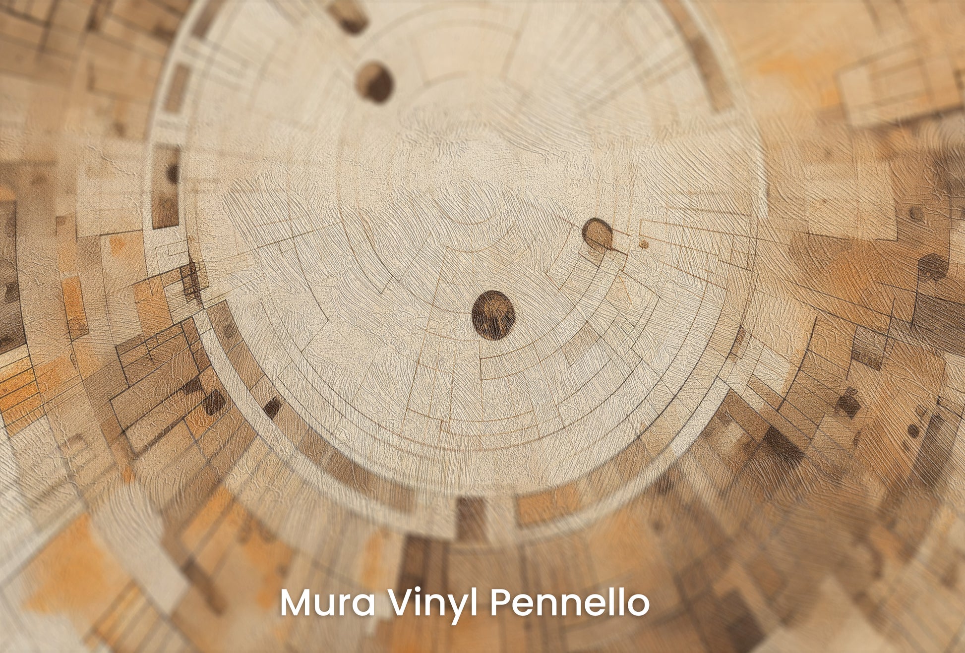 Zbliżenie na artystyczną fototapetę o nazwie PIXELATED VORTEX IN EARTHEN TONES na podłożu Mura Vinyl Pennello - faktura pociągnięć pędzla malarskiego.