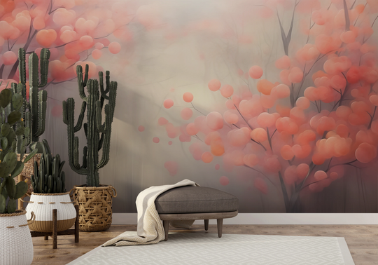 Wzór fototapety artystycznej o nazwie Autumn Berries pokazanej w aranżacji wnętrza.