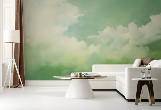 Wzór fototapety artystycznej o nazwie Spring Awakening pokazanej w aranżacji wnętrza.