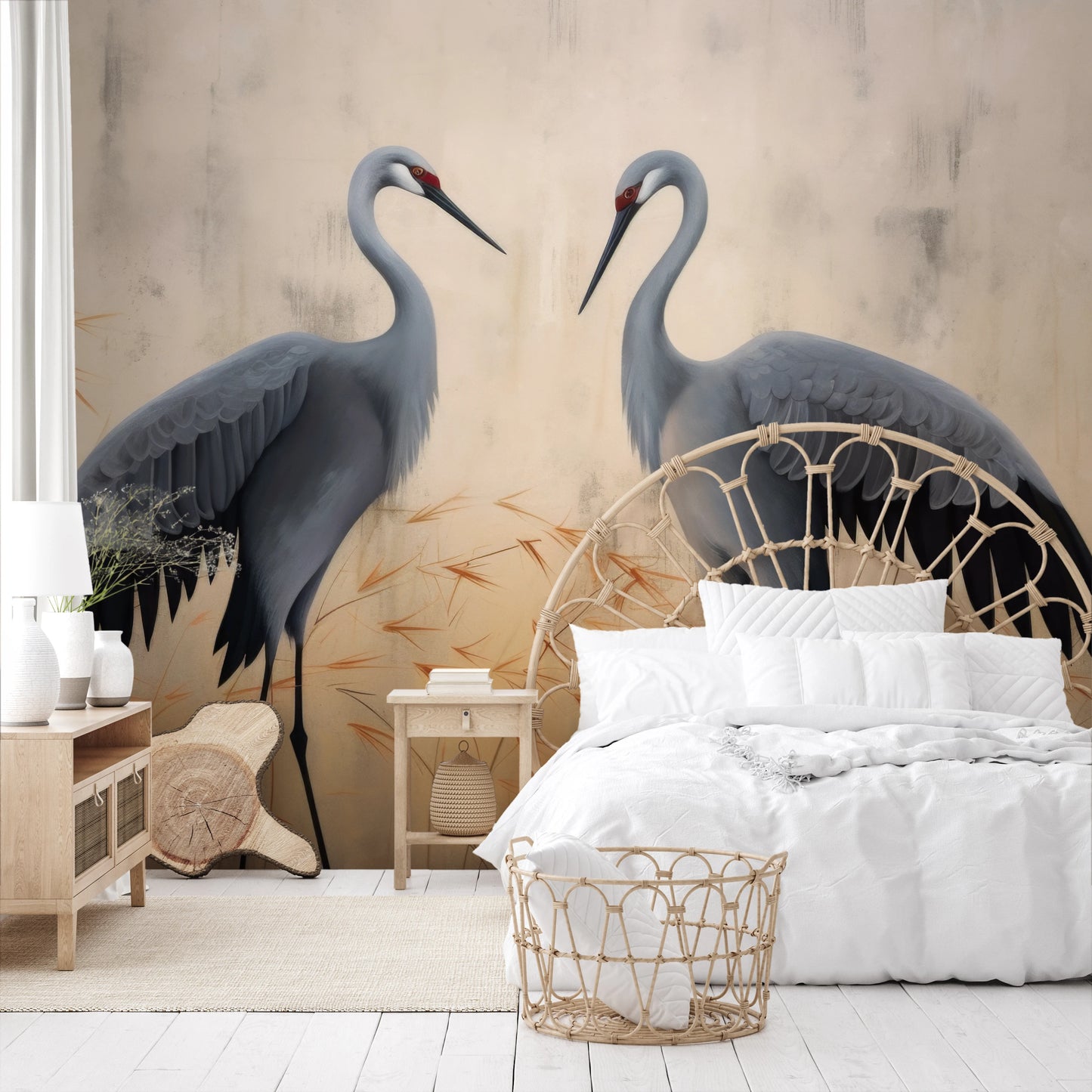 Fototapeta artystyczna o nazwie Tranquil Symphony pokazana w aranżacji wnętrza.