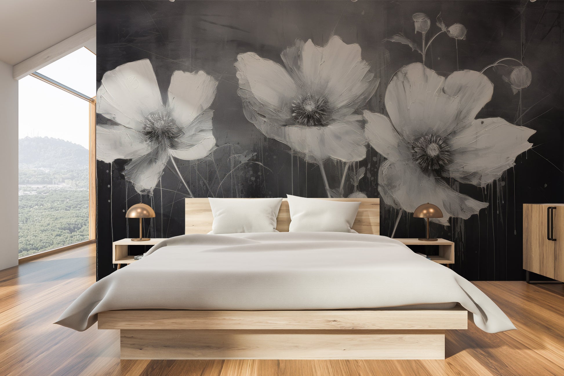 Fototapeta o nazwie NOIR FLORAL WHISPER użyta w aranzacji wnętrza.