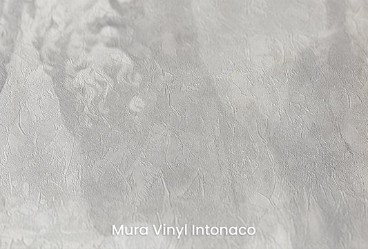 Zbliżenie na artystyczną fototapetę o nazwie Stoic Duo na podłożu Mura Vinyl Intonaco - struktura tartego tynku.