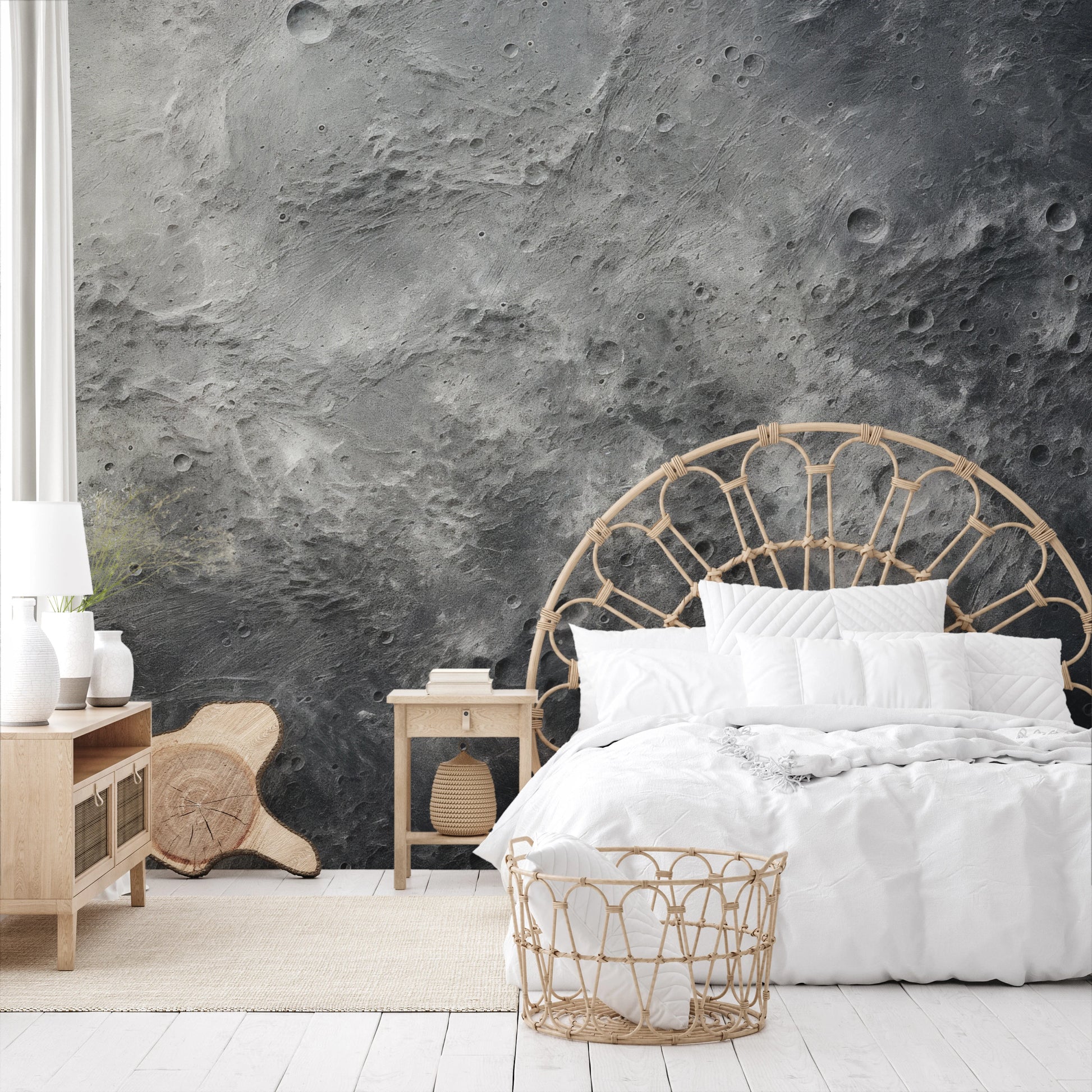 Fototapeta artystyczna o nazwie Mercury's Texture pokazana w aranżacji wnętrza.