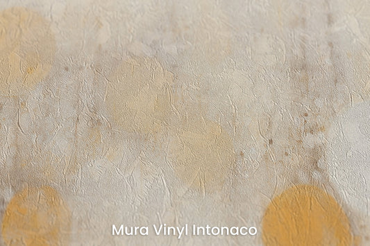 Zbliżenie na artystyczną fototapetę o nazwie SOLAR WHISPERS na podłożu Mura Vinyl Intonaco - struktura tartego tynku.