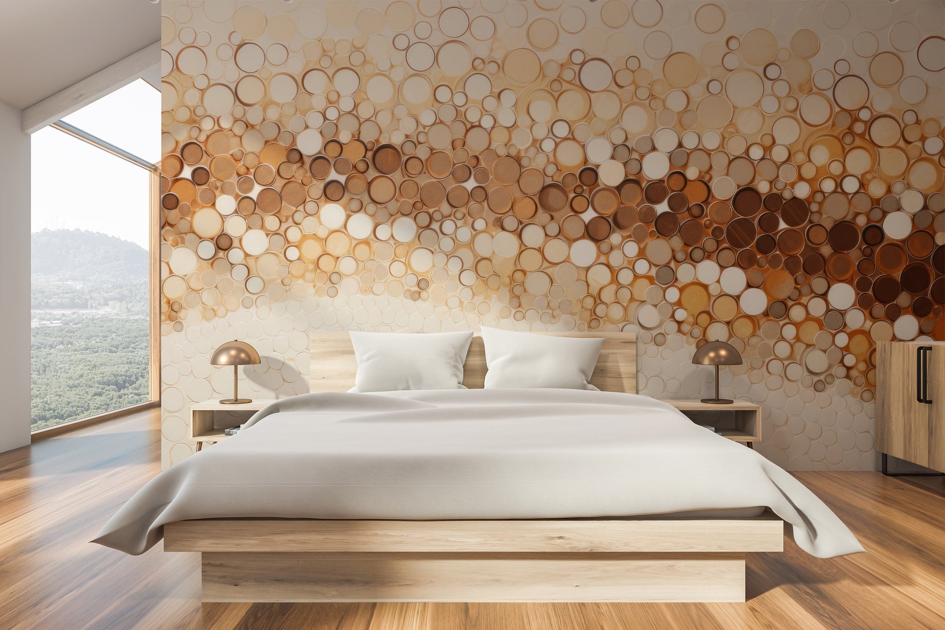 Fototapeta o nazwie AMBER BUBBLES CASCADE użyta w aranzacji wnętrza.