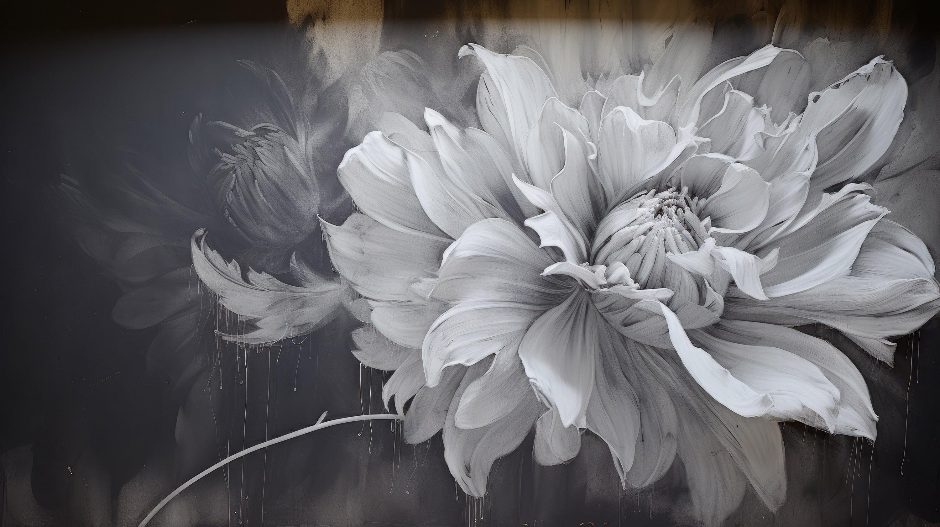 Pattern preview: Prezentacja całego wzoru fototapety o nazwie MIDNIGHT BLOOM DRAMA