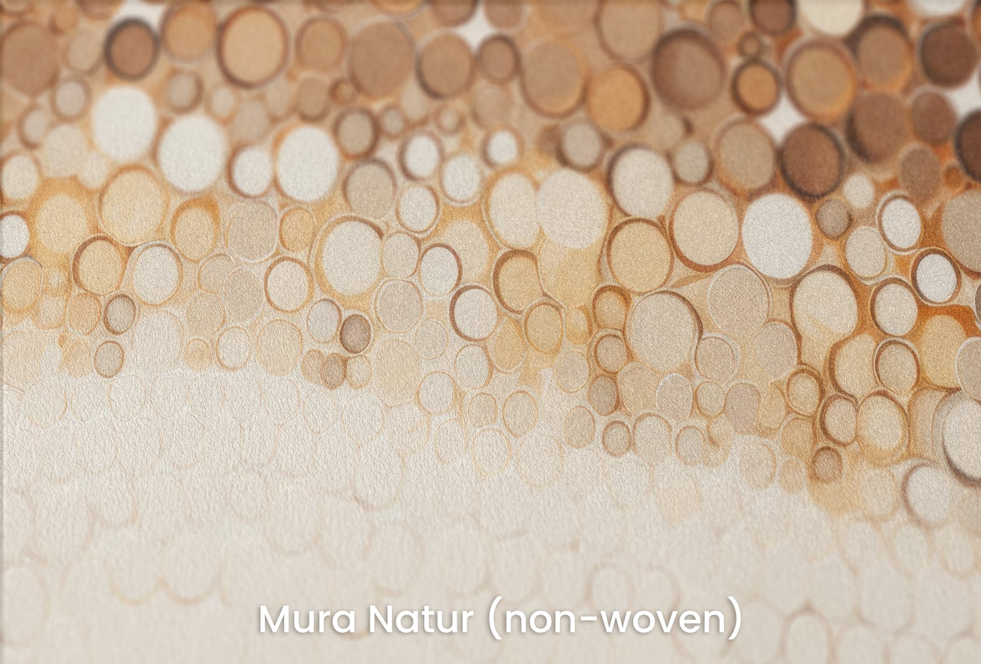 Zbliżenie na artystyczną fototapetę o nazwie AMBER BUBBLES CASCADE na podłożu Mura Natur (non-woven) - naturalne i ekologiczne podłoże.