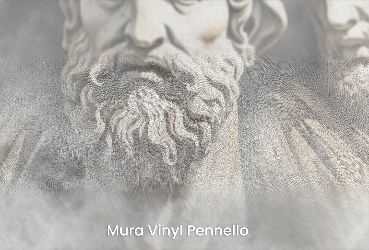 Zbliżenie na artystyczną fototapetę o nazwie Gaze of the Ages na podłożu Mura Vinyl Pennello - faktura pociągnięć pędzla malarskiego.