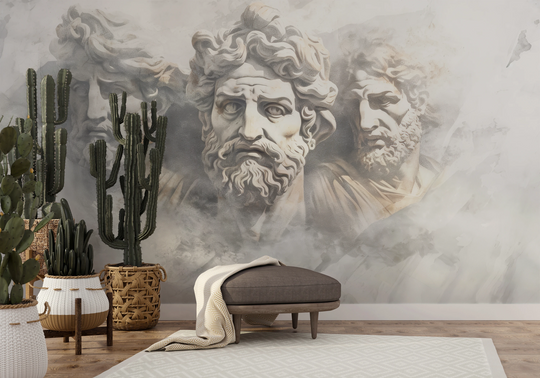 Wzór fototapety artystycznej o nazwie Gaze of the Ages pokazanej w aranżacji wnętrza.