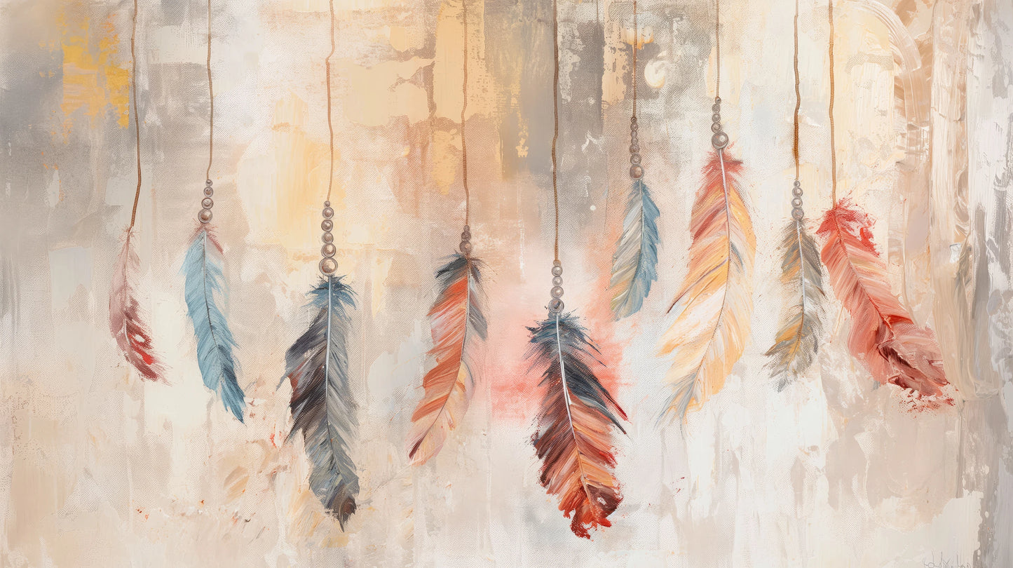 Prezentacja całego wzoru fototapety o nazwie Abstract Feathers