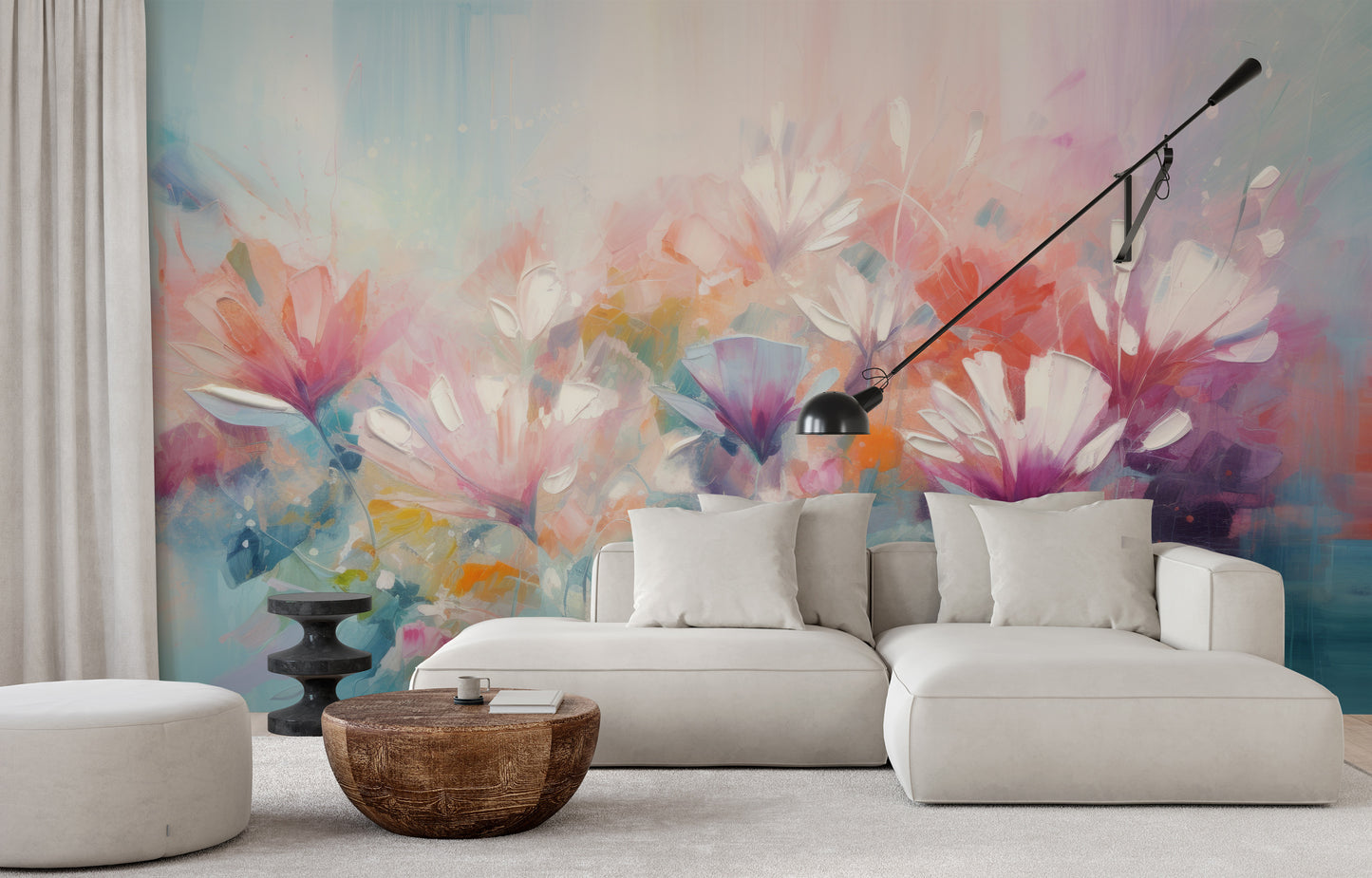 Fototapeta o nazwie Lively Floral Symphony użyta w aranzacji wnętrza.