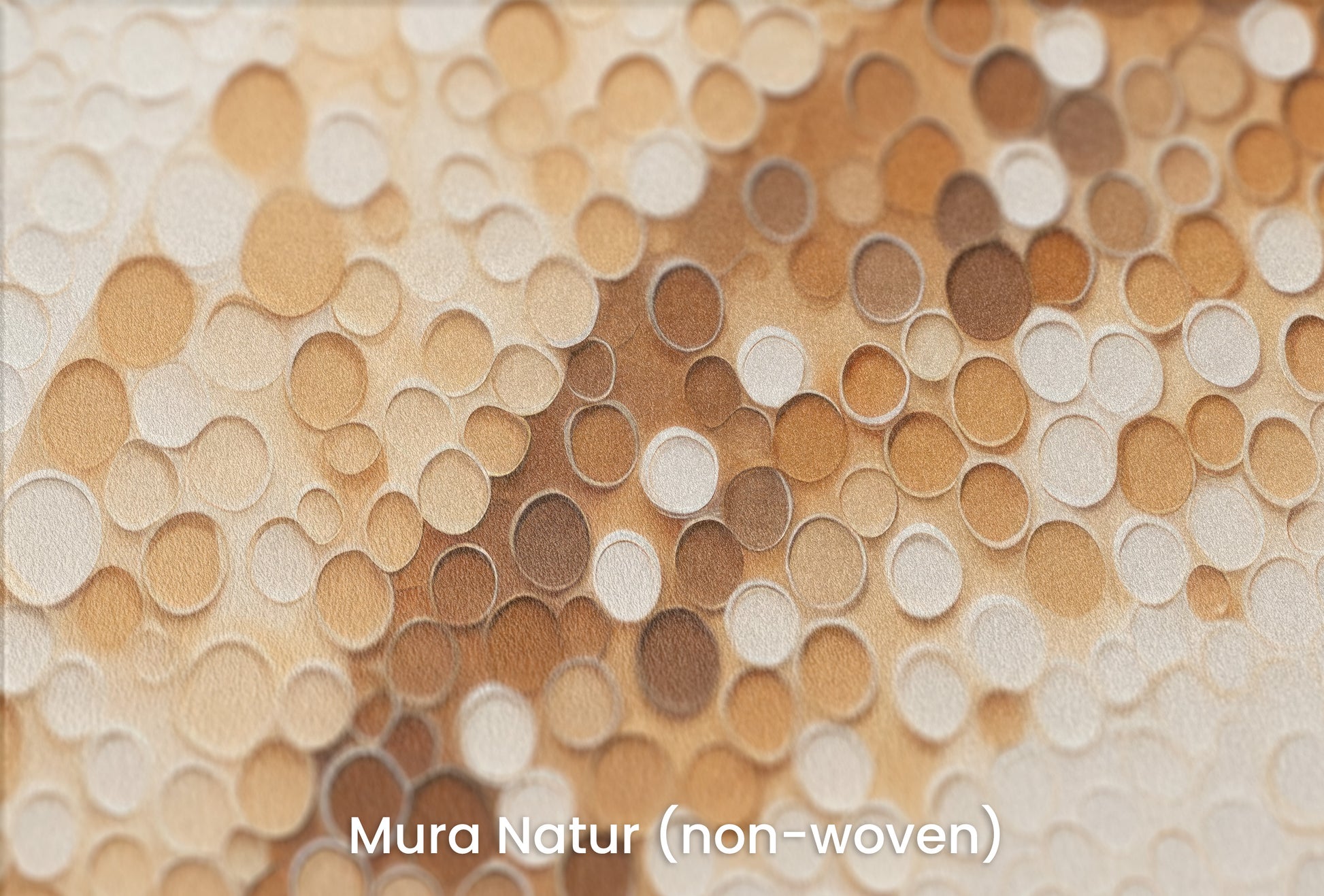 Zbliżenie na artystyczną fototapetę o nazwie GOLDEN BUBBLE SWARM na podłożu Mura Natur (non-woven) - naturalne i ekologiczne podłoże.