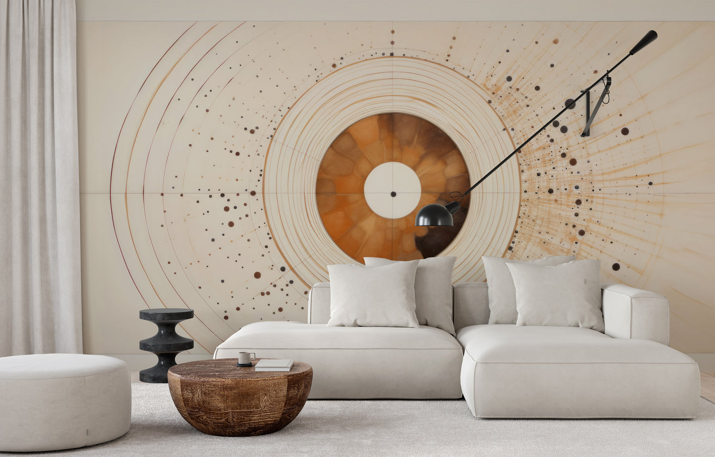 Fototapeta o nazwie SOLAR ECHO IN WARM NEUTRALS użyta w aranzacji wnętrza.