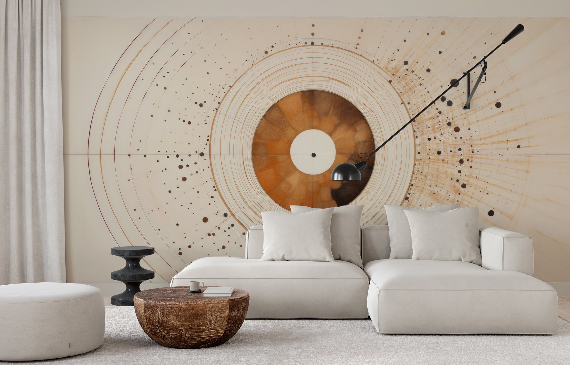 Fototapeta o nazwie SOLAR ECHO IN WARM NEUTRALS użyta w aranzacji wnętrza.