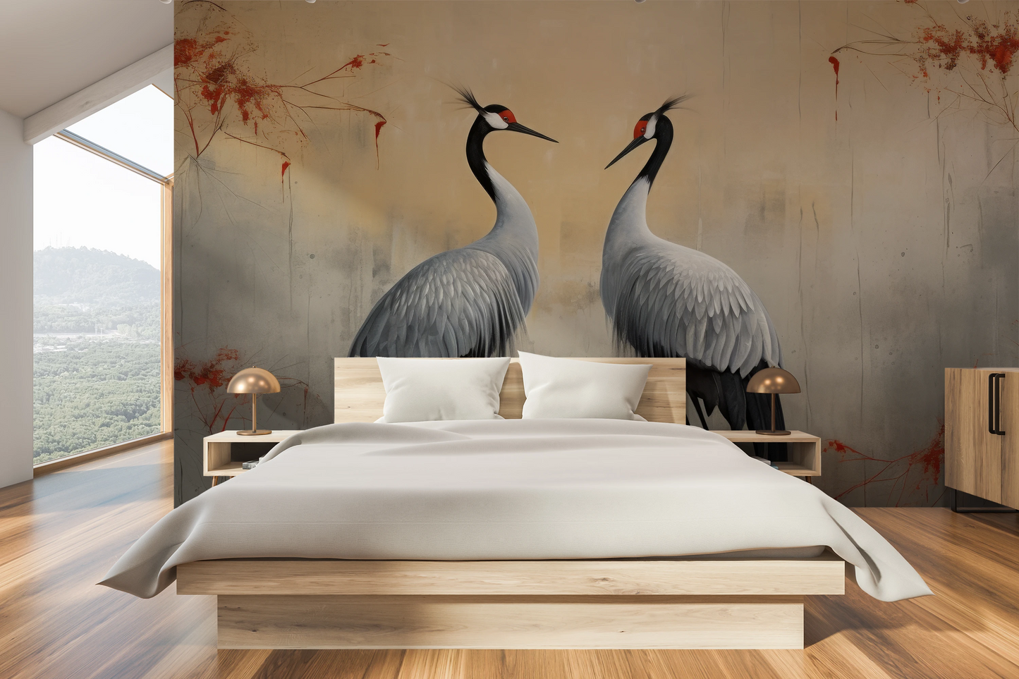 Fototapeta malowana o nazwie Crimson Echo pokazana w aranżacji wnętrza.