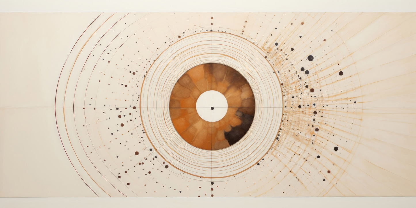 Prezentacja całego wzoru fototapety o nazwie SOLAR ECHO IN WARM NEUTRALS