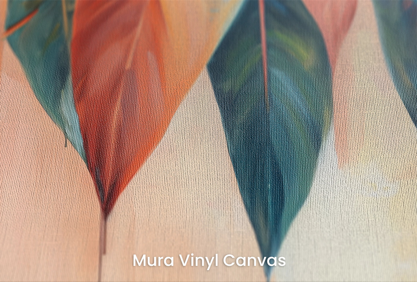 Zbliżenie na artystyczną fototapetę o nazwie Rustic Flame na podłożu Mura Vinyl Canvas - faktura naturalnego płótna.
