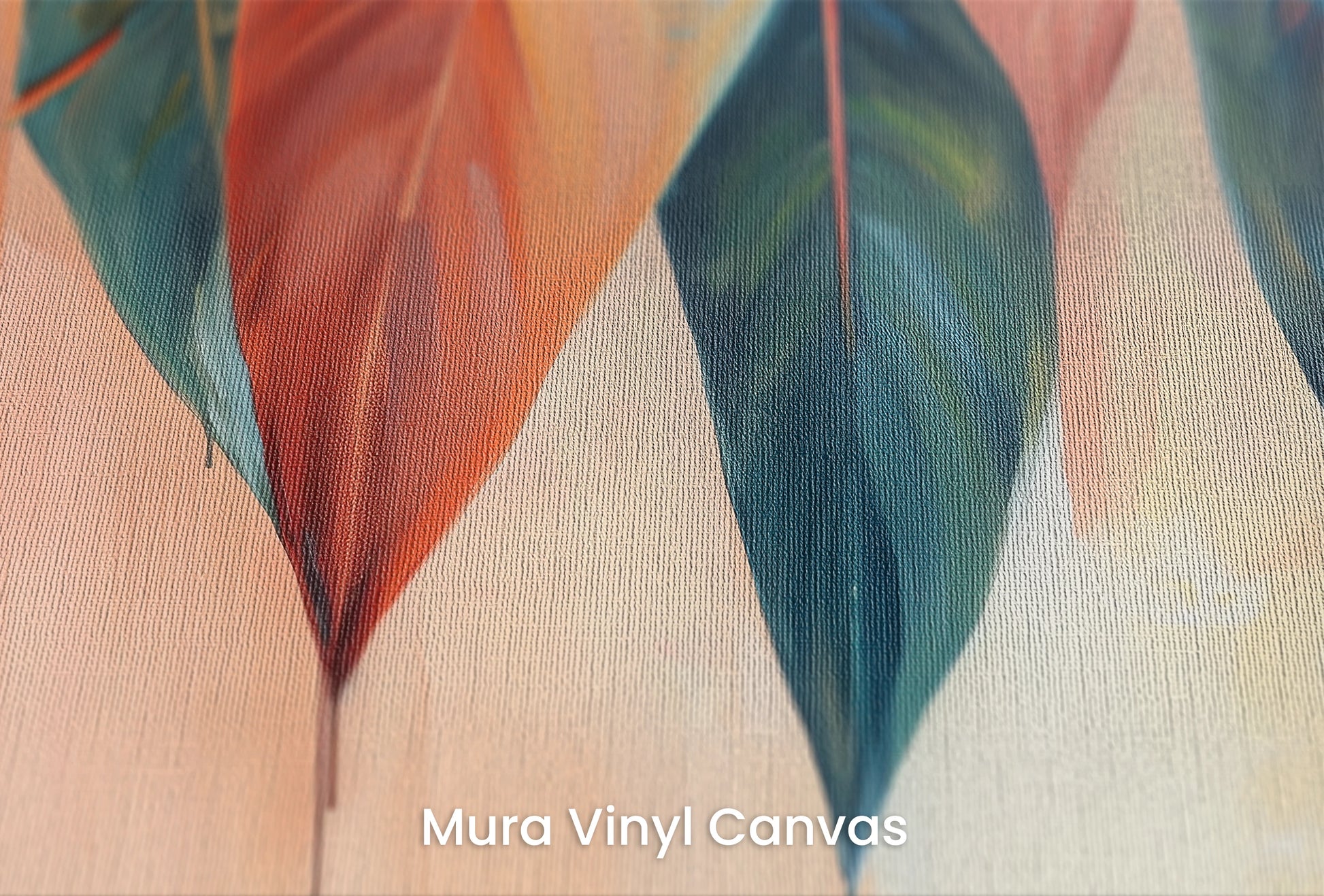 Zbliżenie na artystyczną fototapetę o nazwie Rustic Flame na podłożu Mura Vinyl Canvas - faktura naturalnego płótna.