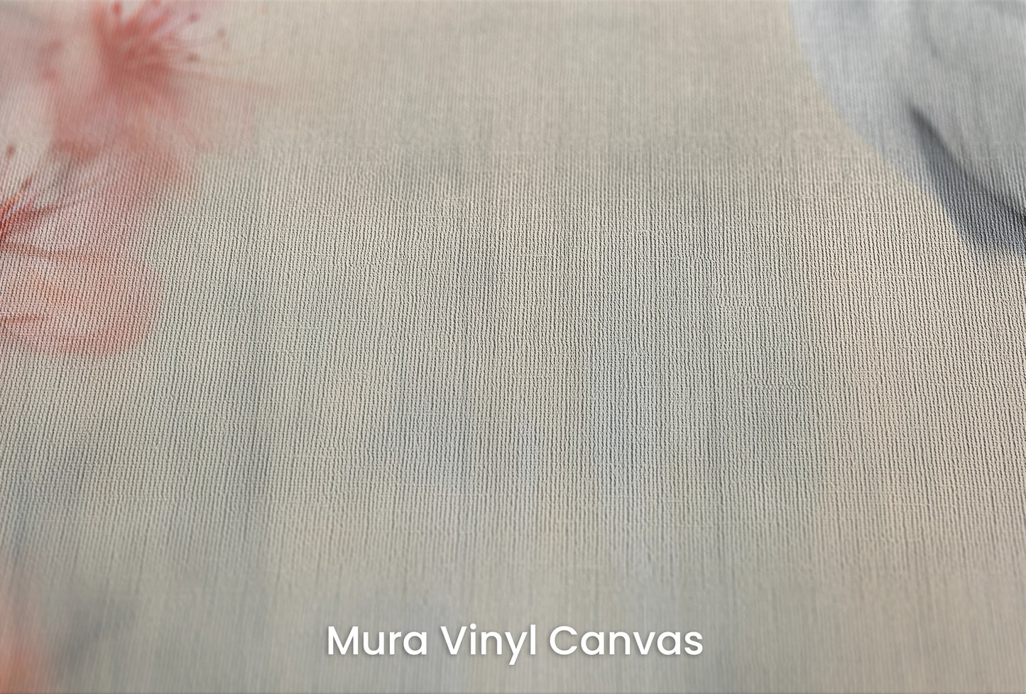 Zbliżenie na artystyczną fototapetę o nazwie Morning Serenity na podłożu Mura Vinyl Canvas - faktura naturalnego płótna.