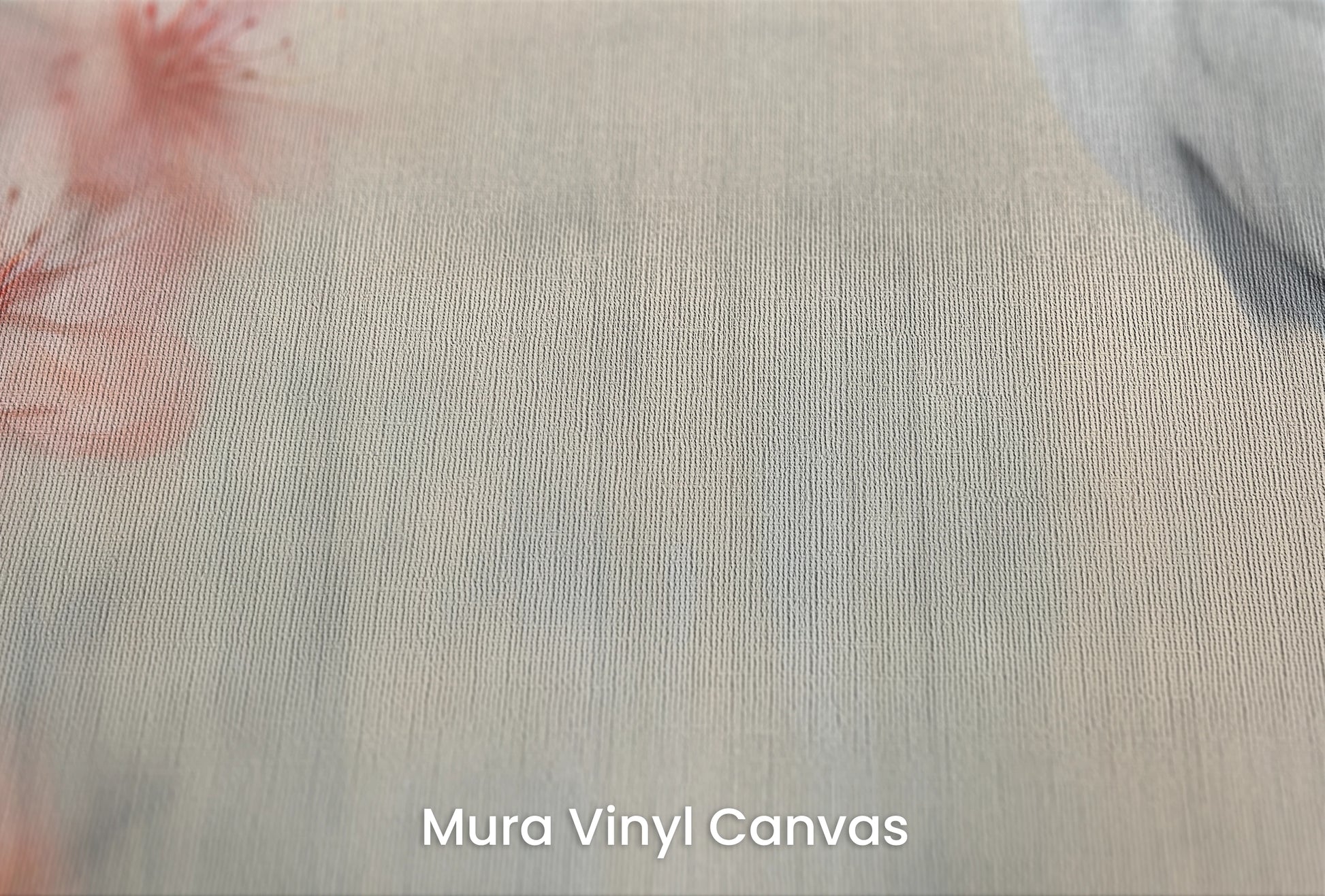 Zbliżenie na artystyczną fototapetę o nazwie Morning Serenity na podłożu Mura Vinyl Canvas - faktura naturalnego płótna.
