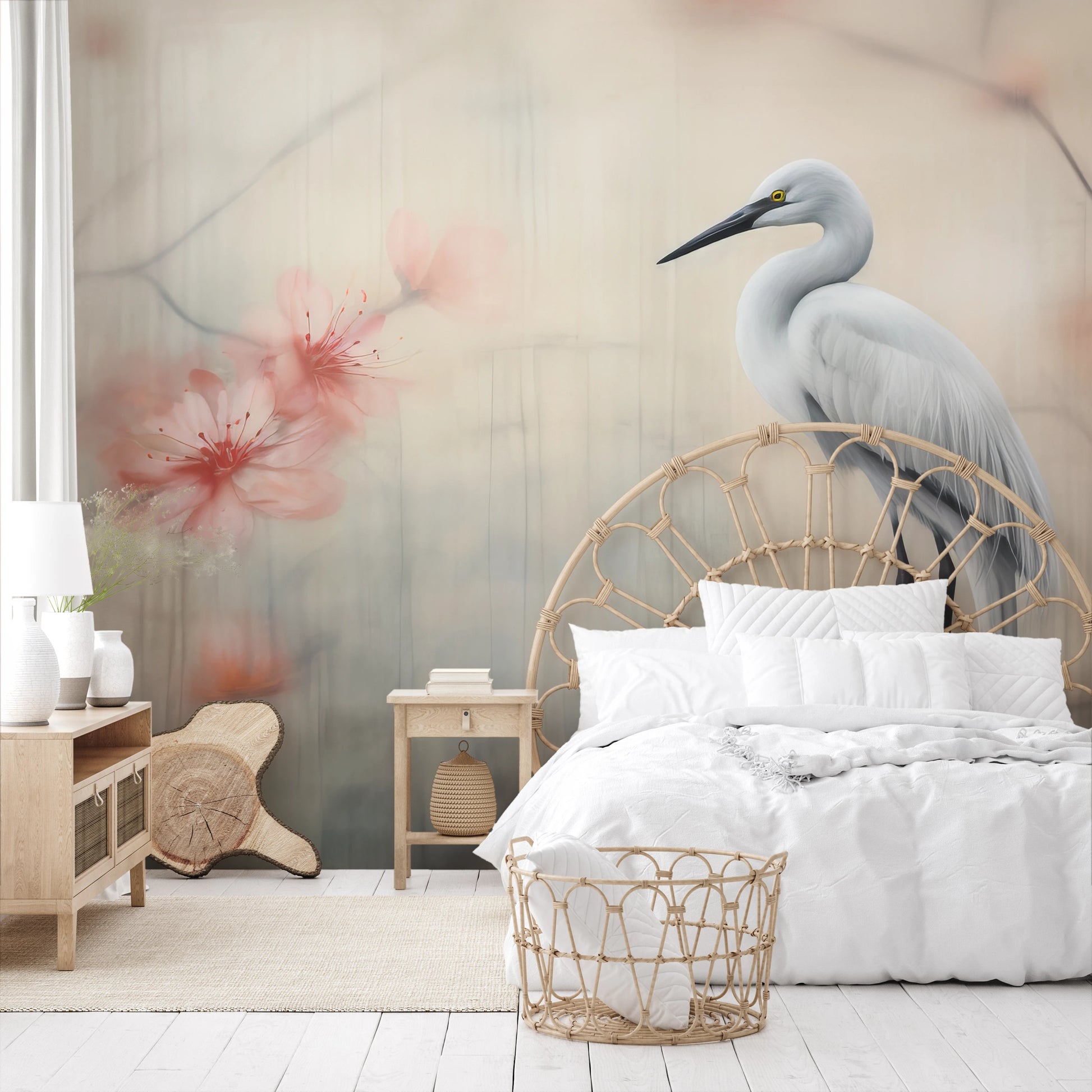 Fototapeta artystyczna o nazwie Morning Serenity pokazana w aranżacji wnętrza.