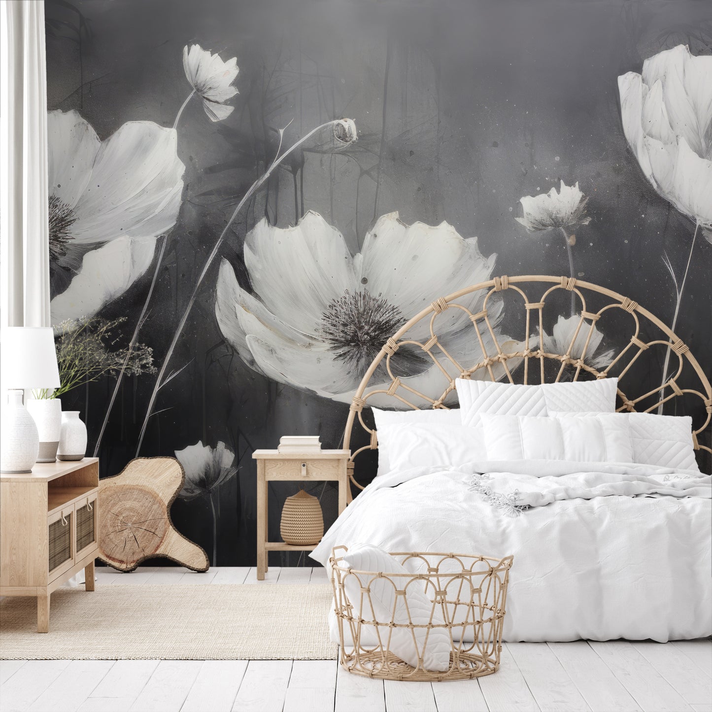 Fototapeta o nazwie ETHEREAL NOCTURNE BLOOMS użyta w aranzacji wnętrza.