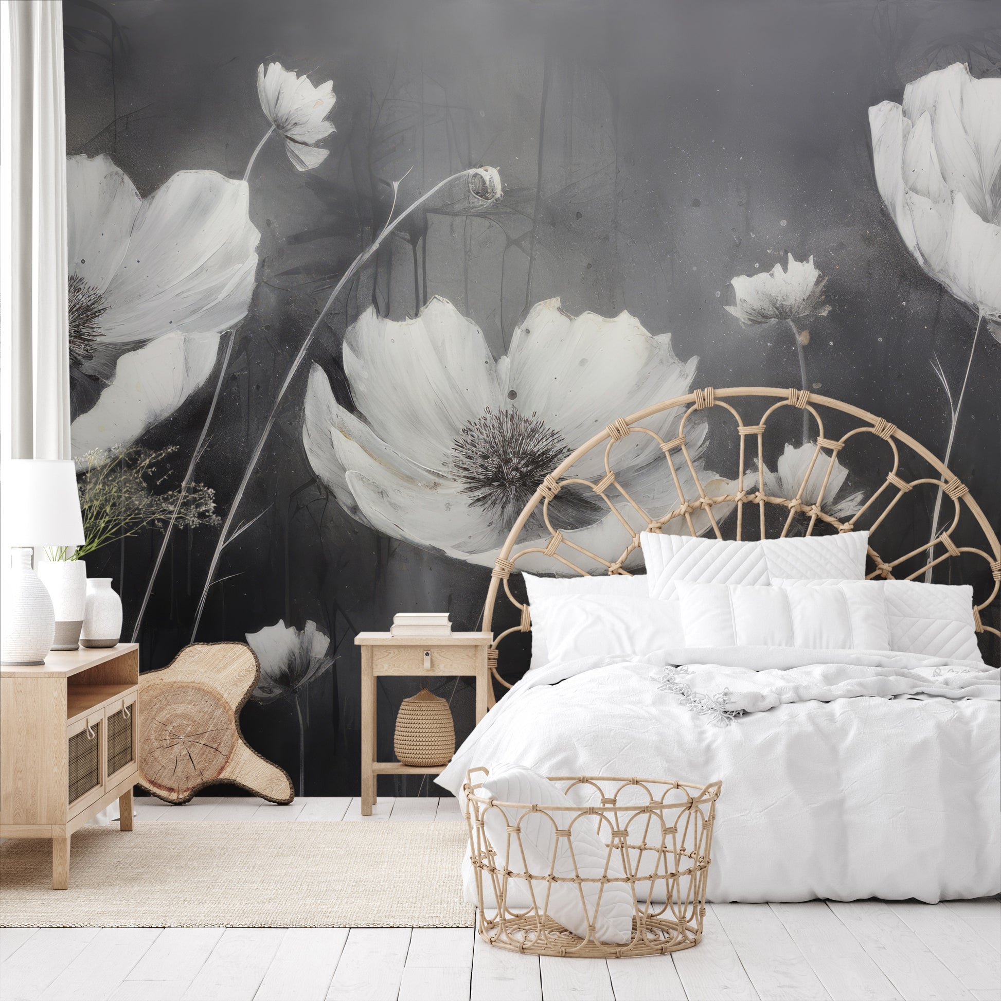 Fototapeta o nazwie ETHEREAL NOCTURNE BLOOMS użyta w aranzacji wnętrza.