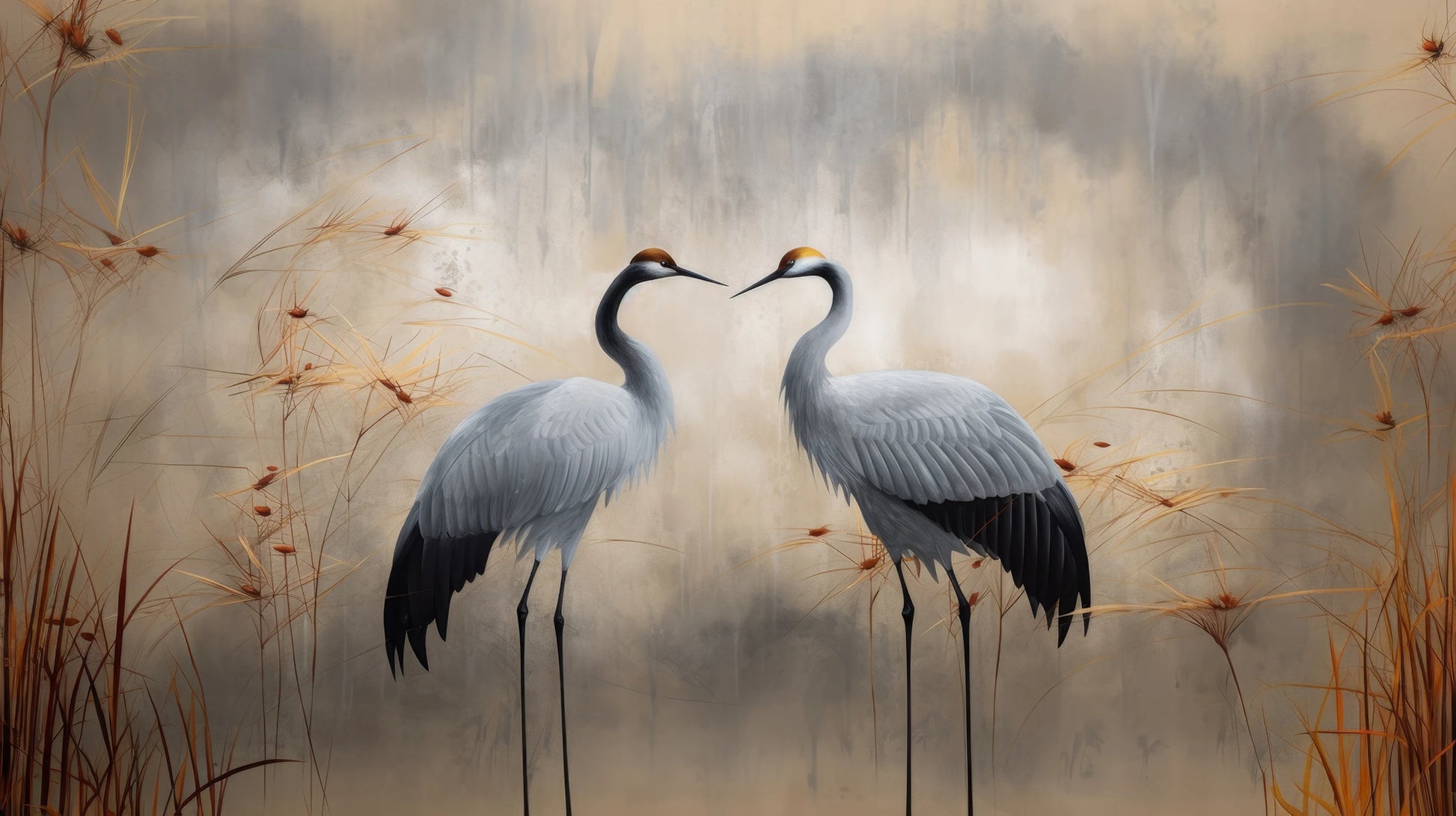 Prezentacja całego wzoru fototapety o nazwie Tender Reunion