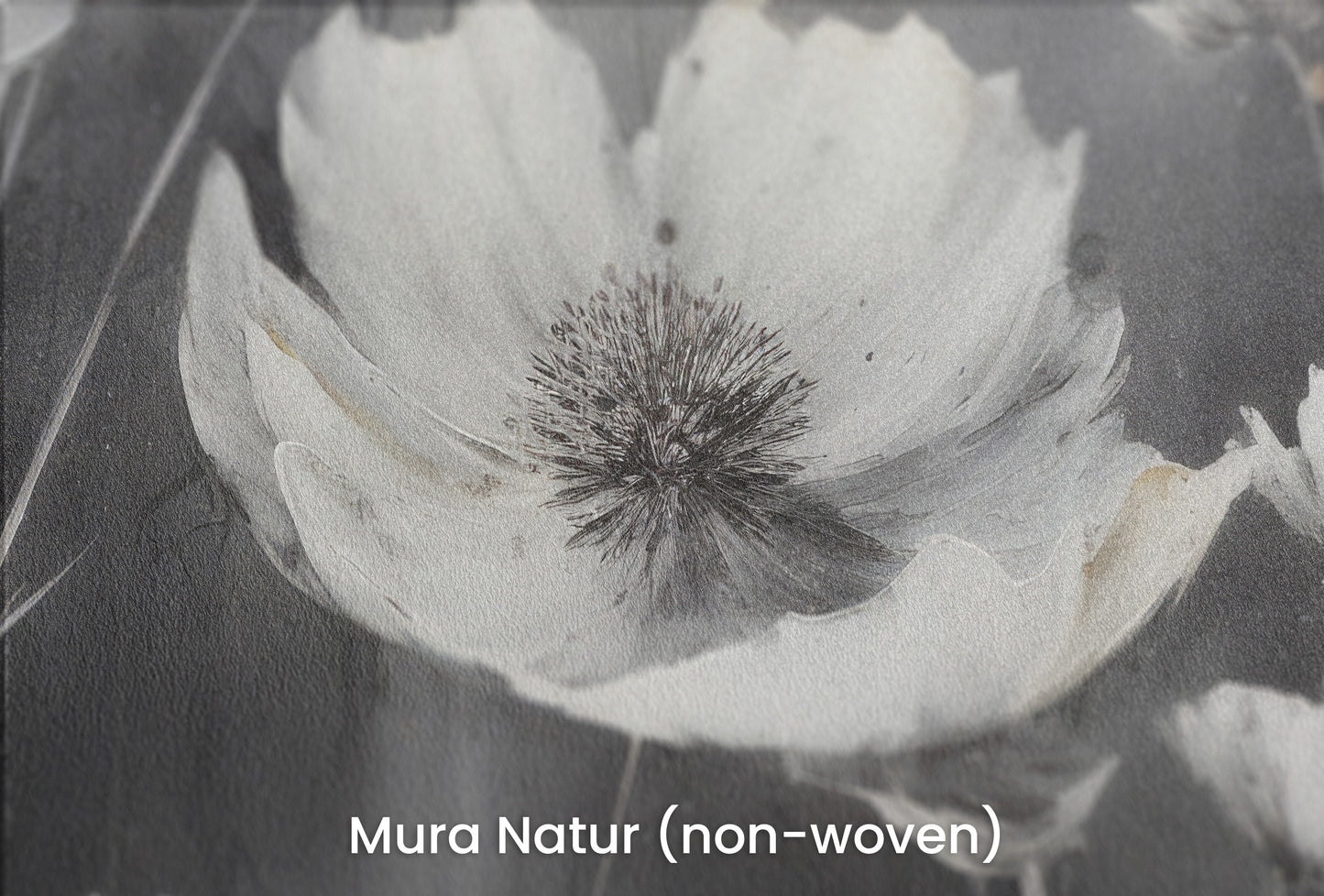 Zbliżenie na artystyczną fototapetę o nazwie ETHEREAL NOCTURNE BLOOMS na podłożu Mura Natur (non-woven) - naturalne i ekologiczne podłoże.